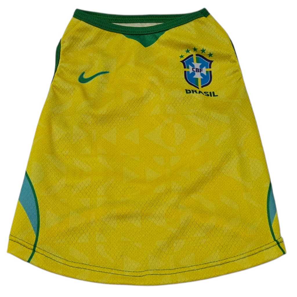 Roupa para Pet Cachorro ou Gato com Estampa Inspirada na Copa do Mundo - Brasil PETFUTBRAAMA005