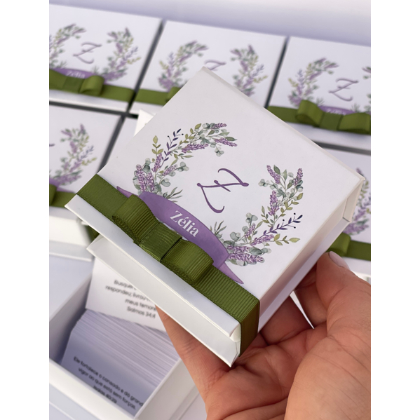 10 Caixinhas de Bençãos Lembrancinha PERSONALIZADA Versículos Orações Aniversário Batizado Maternidade Lavanda e Oliva