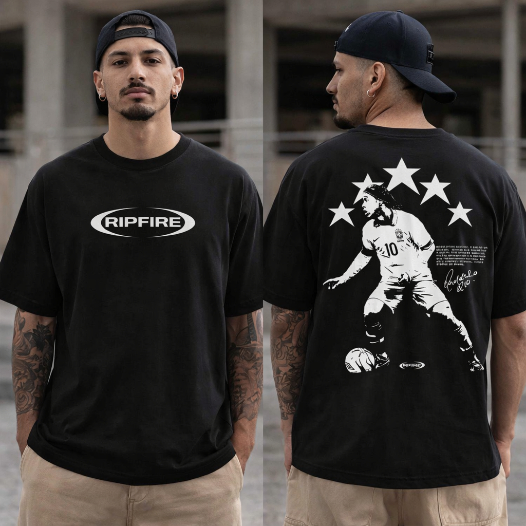 Camiseta Oversized Masculina The Wizard Seleção Ripfire Algodão Streetwear