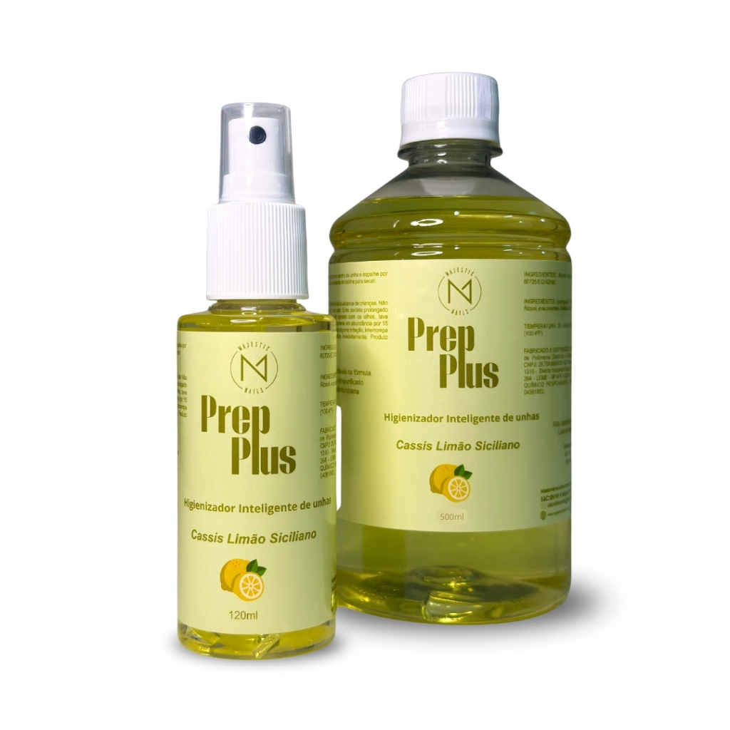 PREP PLUS Higienizador de mãos/unhas (Cassis Limão Siciliano) Alongamento Majestic Nails