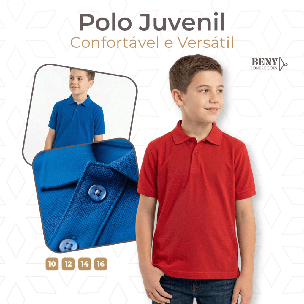 Polo Juvenil Masculina Confortável e Versátil para o Dia a Dia