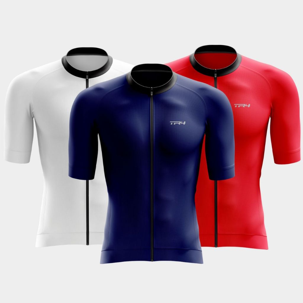 Kit 3 Camisa Camiseta Masculina Camisa Premium Zíper Total Manga Curta Bike Pedal Speed Mtb