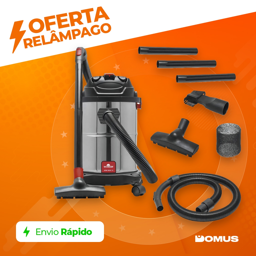 Aspirador de Pó e Água 15 Litros 1400W 127V/220V Worker