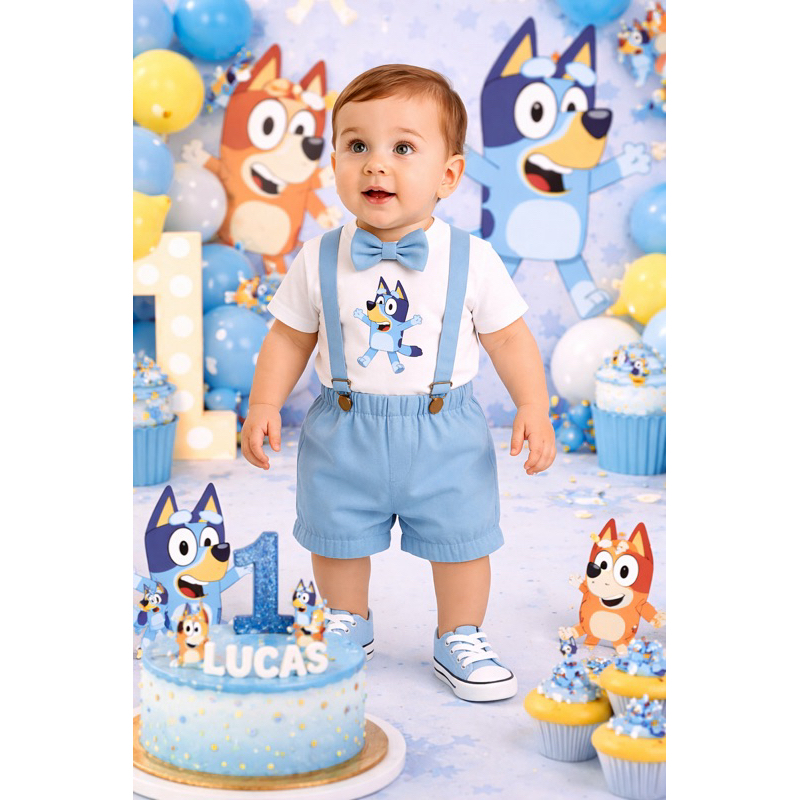 Fantasia Bluey Minion Conjunto festa