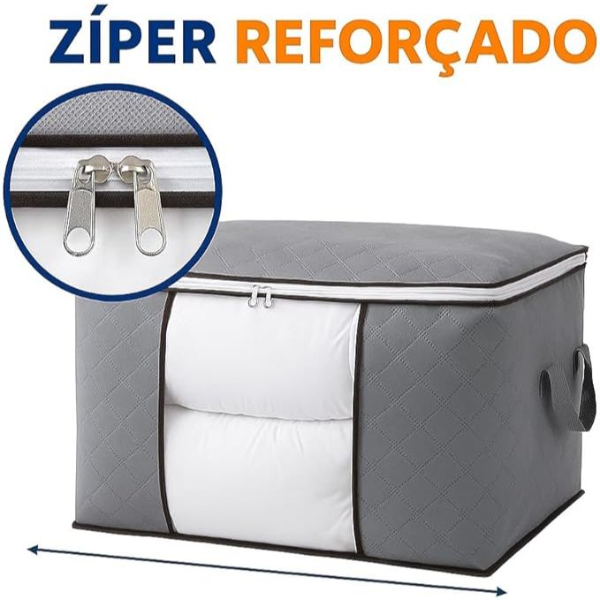 Caixa Organizadora Grande para Roupa com Tampa | Anti-Pó, Umidade e Insetos | Para armário cozinha