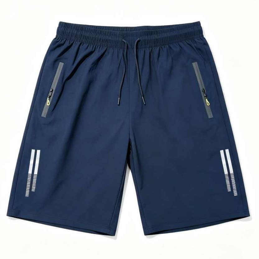 Bermuda Masculina Importada Seda Gelada Elastano Secagem Rápida Bolsos com Zíper