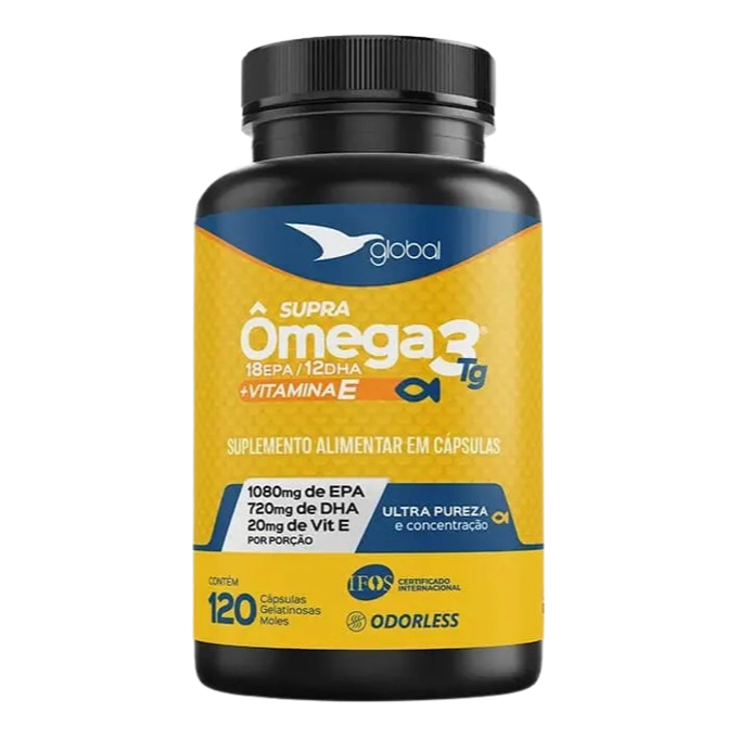 SUPRA ÔMEGA 3 TG 18 EPA/12 DHA + VITAMINA E – 120 CAPS