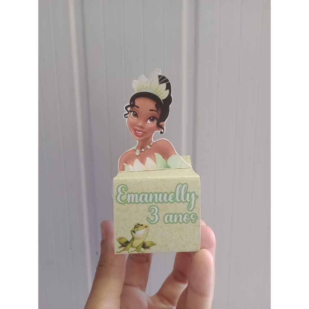 Princesa Tiana Kit com caixinhas de acrílico personalizadas Lembrancinha para festa
