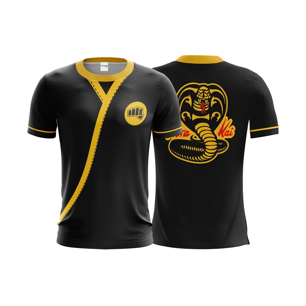 Camiseta Cobra Kai em Sublimação Total no Dry Fit Adulto E Infantil Pronta Entrega