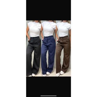 Calça feminina tecido alfaiataria, calça pantalona, calça premium, calça alfaiataria wide leg social