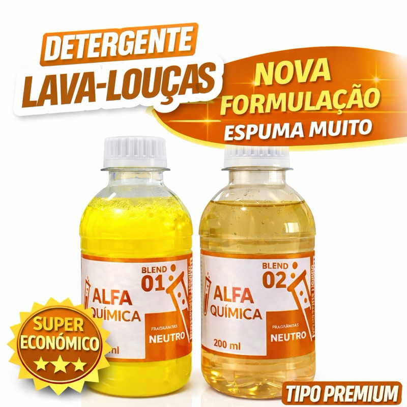 Imagem BASE KIT DETERGENTE LAVA LOUÇA NEUTRO (BLEND) 2X200ML - RENDE 05 LITROS