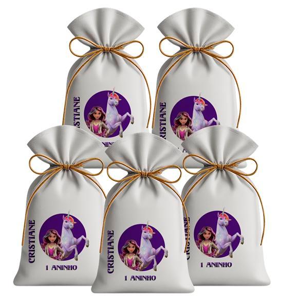Kit 10 Saquinhos Sacolinhas Lembrancinha Festa Aniversário Tecido Personalizado Academia Unicórnio 2