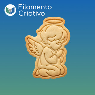 Cortador de Biscoito Anjo Orando Religião Batizado Eucaristia Crisma Guarda