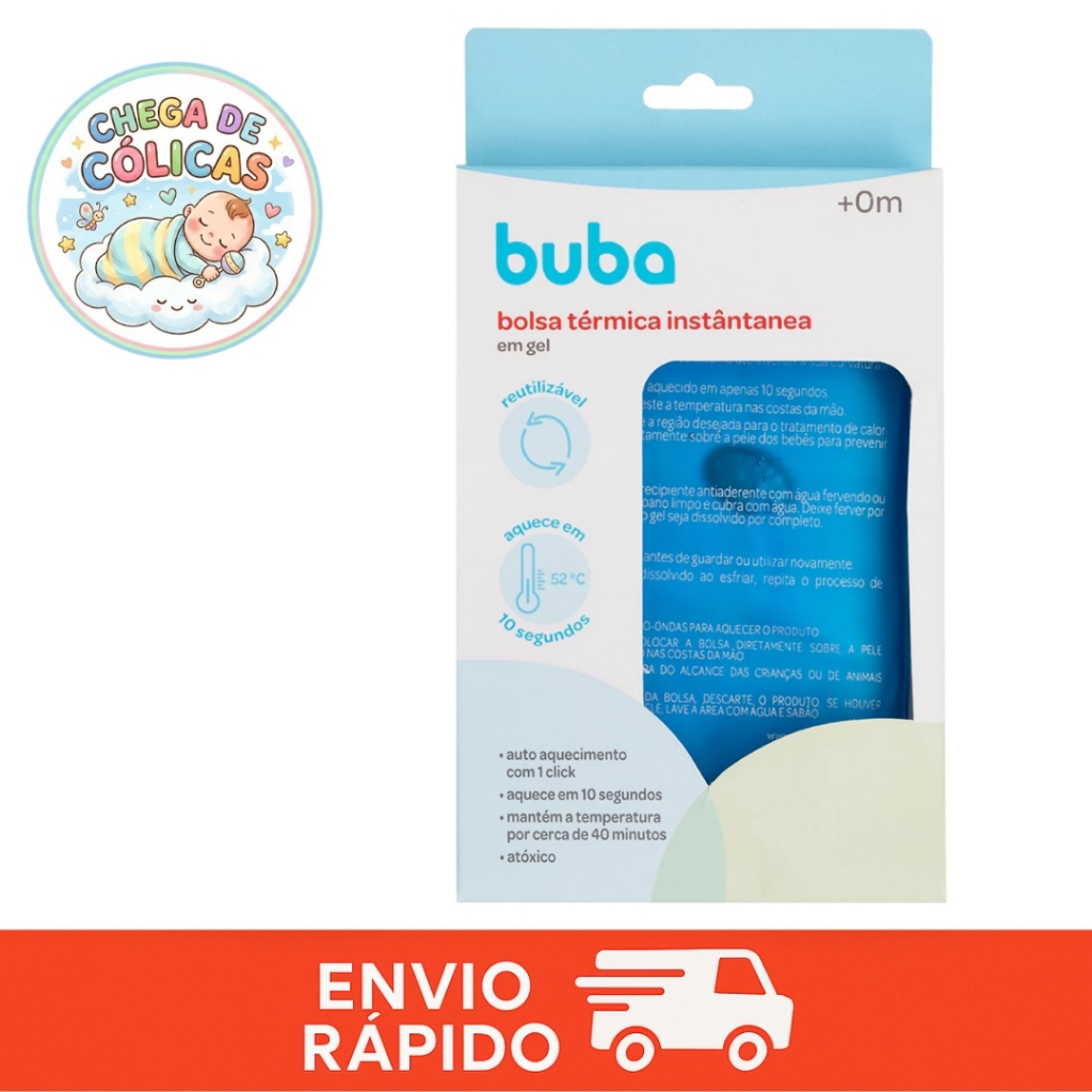 Bolsa Gel Térmica Com Aquecimento Rápido Em Um Click Alívio Cólicas Dores Bebê Buba Anticólica em Oferta na Shopee