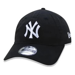 BONÉ NEW ERA 9TWENTY NEW YORK YANKEES MLB PRETO COM LOGO BRANCO — AJUSTÁVEL | ORIGINAL
