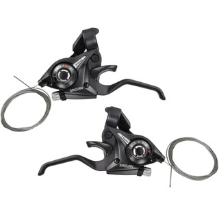 Par Trocador Passador Alavanca de Marchas Rapid Fire Saiguan Alumínio 3x7 21v para Bike e Bicicleta