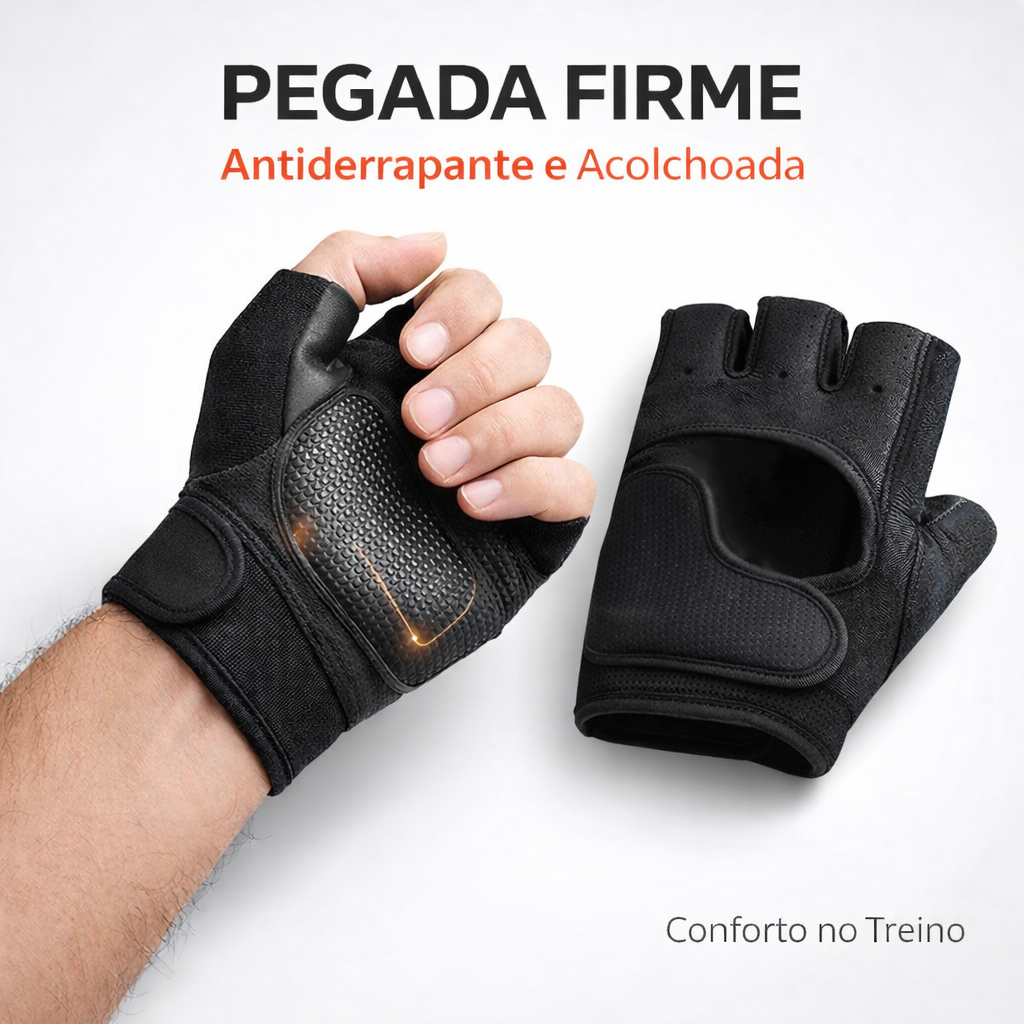 Luva Academia Antiderrapante Emborrachada Acolchoada