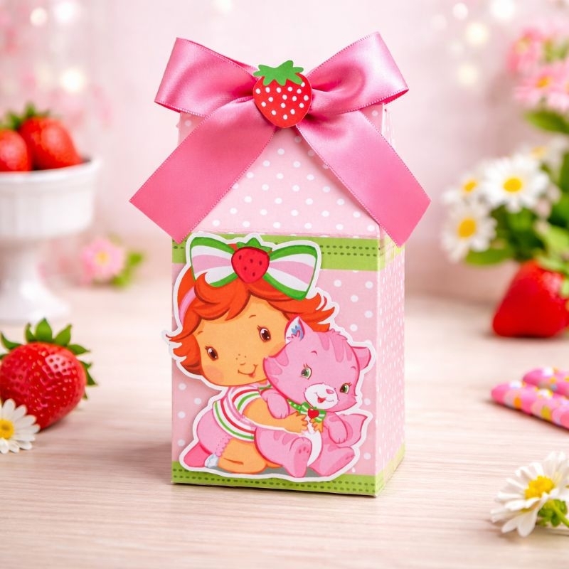 kit caixa Milk Moranguinho baby PEGUE E MONTE | personalizados, decoração e lembrancinha de festa e aniversário infantil