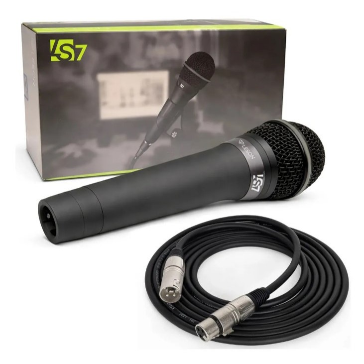 Microfone Profissional LeSon LS7 Dinâmico Igreja Balanceado Com Cabo XLR/XLR 5m