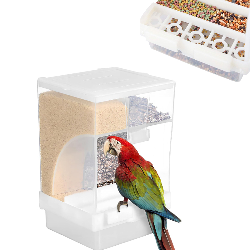 Comedouro Anti-Sujeira para Aves, Modelo Automático c/ Capacidade de 270ml,Feito em PP e ABS,Prático