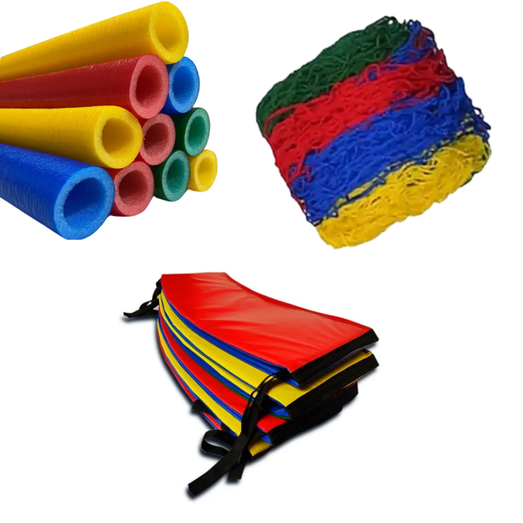 Kit Para Cama Elástica / Pula Pula 1,40m – Rede + 6 Isotubos + Protetor de Molas | Segurança e Durabilidade