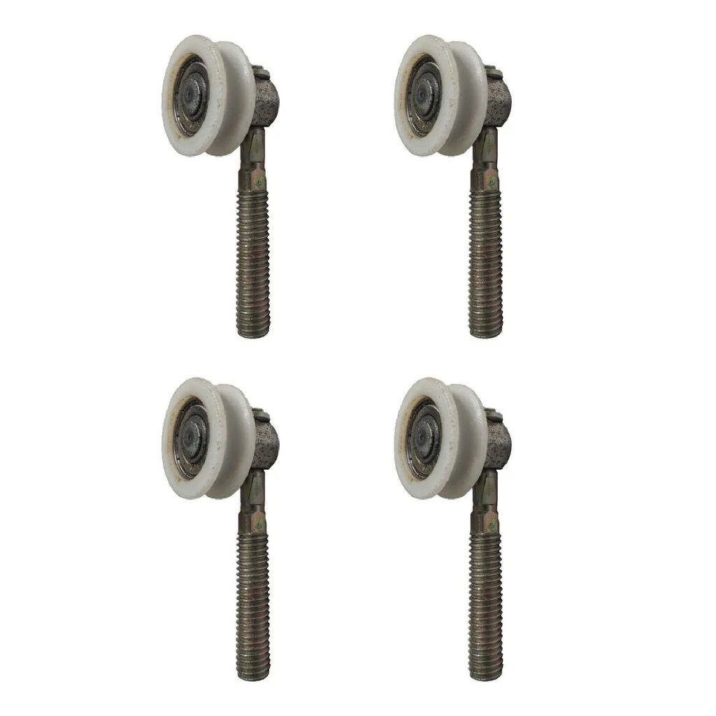 Kit 4 Roldana Rodízio Zincado para Parafusar com Rolamento 61901 P/ Porta e Janela de Correr Madeira