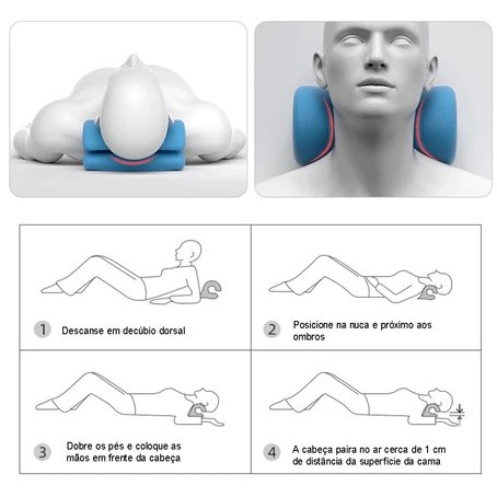 Almofada Alongador Cervical Corretor Postura Pescoço Alívio De Dores E Tensão — imagem 2 de 2