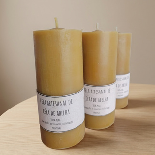 Vela 7 Dias de Cera de Abelha Natural 15x5cm | 100% Pura em Oferta na Shopee