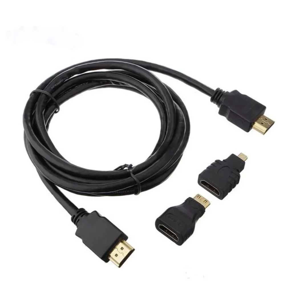 Cabo HDMI 3 em 1 HDMI / Mini HDMI / Micro HDMI 1,5m Full HD 1080p