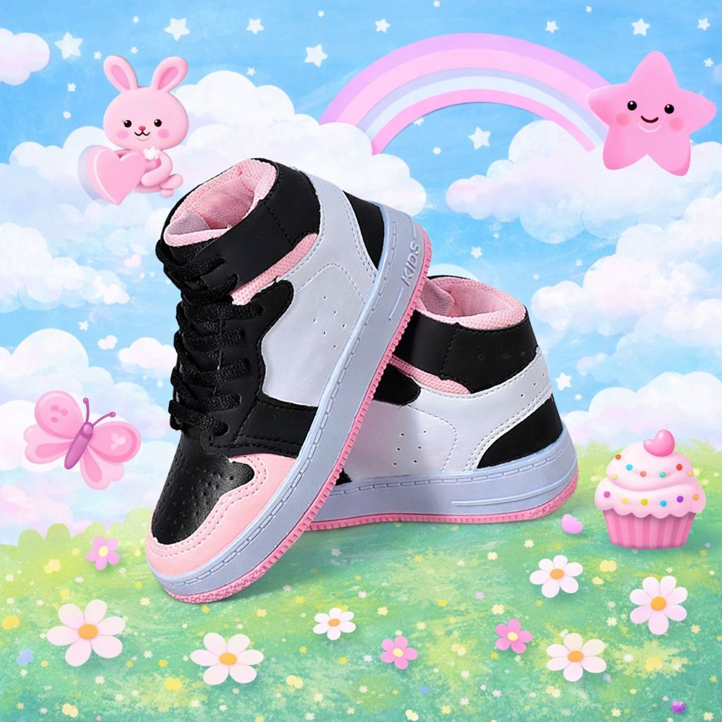 Tênis Infantil Feminino Casual Botinha Cano Alto Meninas Básico Escolar