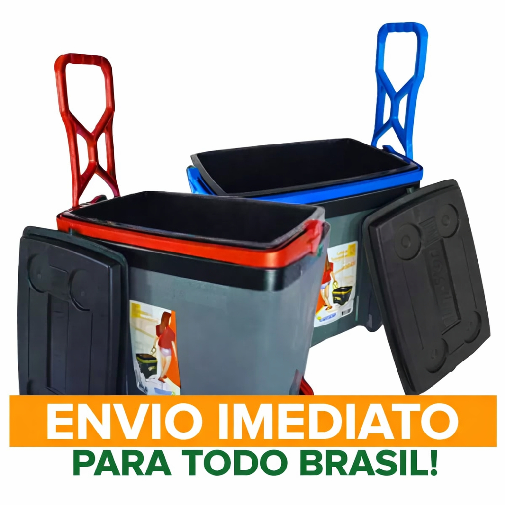 Cooler Antares Caixa Termica 34L  Com Rodas e Alças Retrátil Tampa Hermética Praticidade Conforto Resistencia Segurança