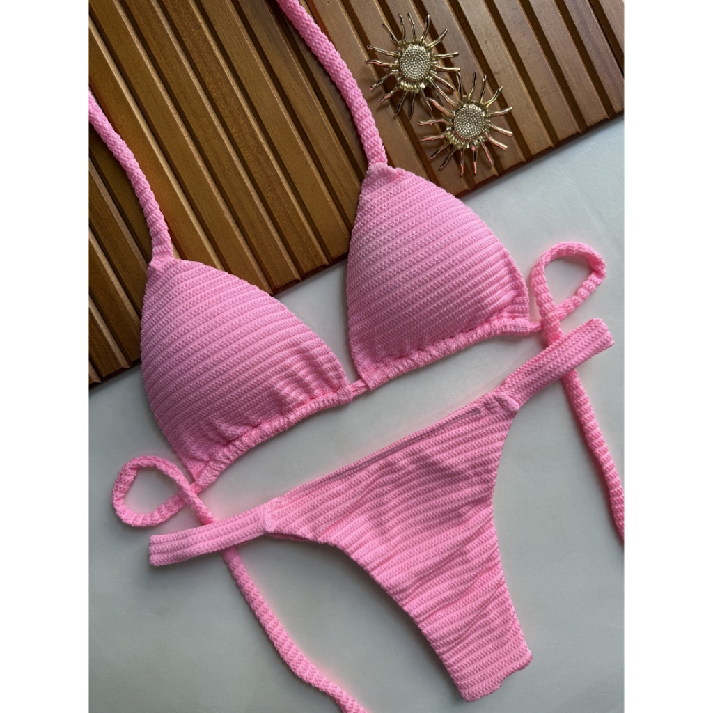 Biquíni Fita Cortininha para marquinha com bojo removível Verão Praia Feminino