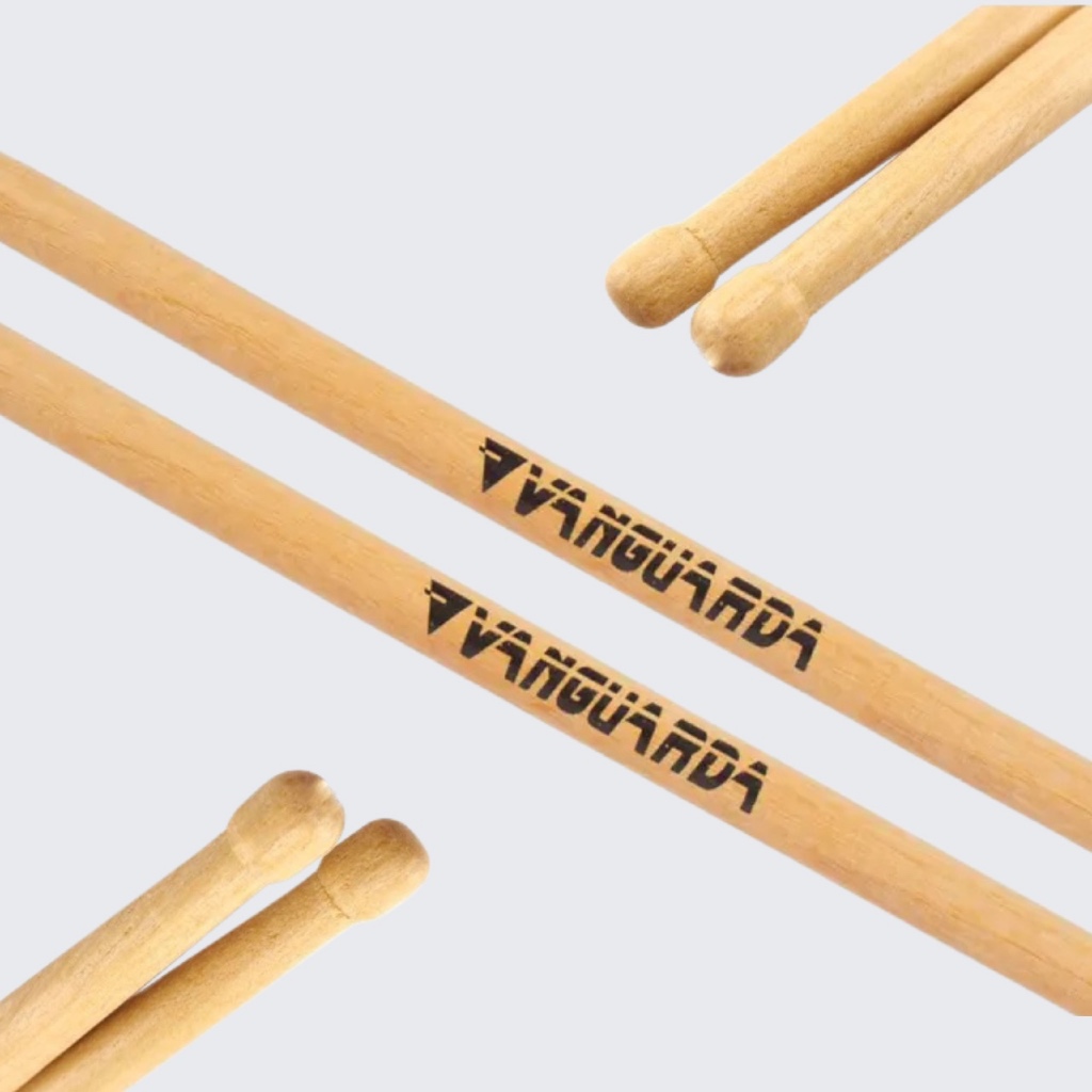 Baqueta Vanguarda Par Madeira Leve e Resistente para Bateria e Percussão Original