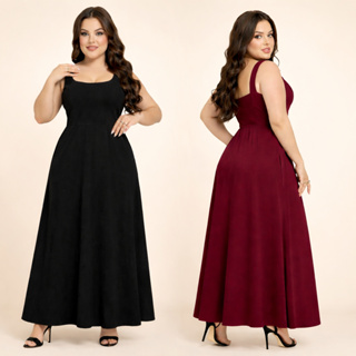 Vestido Longo Plus Size Feminino com Elastex nas Costas em Oferta na Shopee