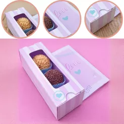 10 CAIXA CARTAO (03 DOCES) WITH LOVE 4x4x12 cm 4919 ( DIA DAS MÃES IDEIA ) OUTLET