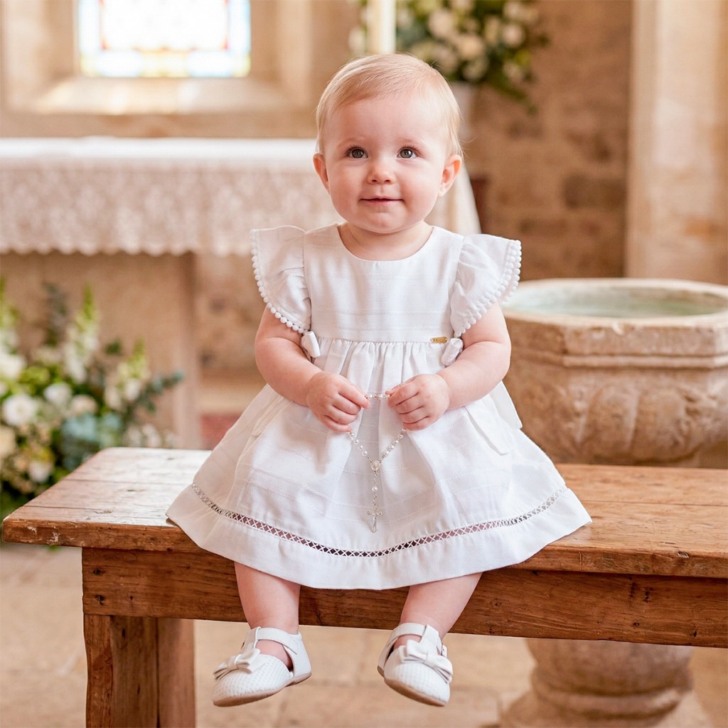 Vestido Princesa Bebê Confortável Elegante Delicado Laços nas laterais Menina Para Toda Ocasião