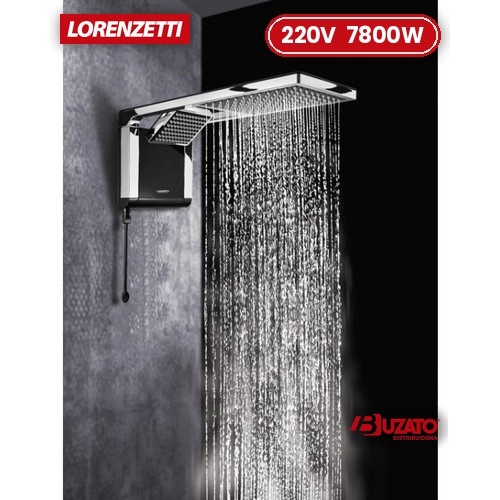 Lorenzetti Acqua Ultra Duo 220v Chuveiro Ducha Elétrico De Parede Preto Cromado 7800w