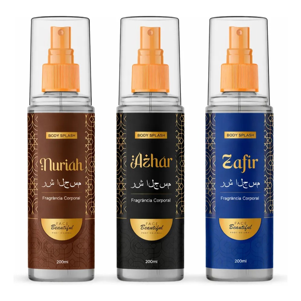 Kit 3 Body Splash Árabe Corporal Masculino Desodorante Corporal 200ml Para Homem