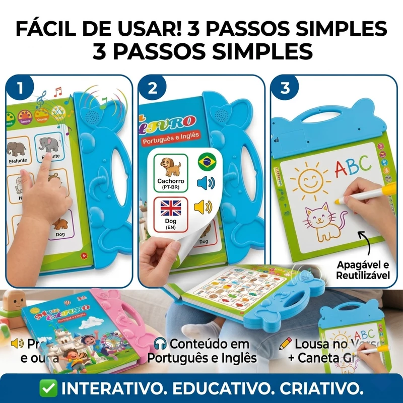 Livro Sonoro Interativo Infantil em Português e Inglês — foto 4