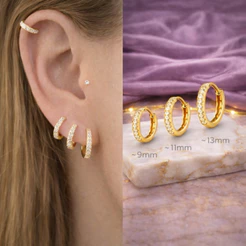 Brincos De Argola Dourados De Zircônia , Joias Hipoalergênicas Elegantes Para Meninas , Acessório De Moda Deslumbrante