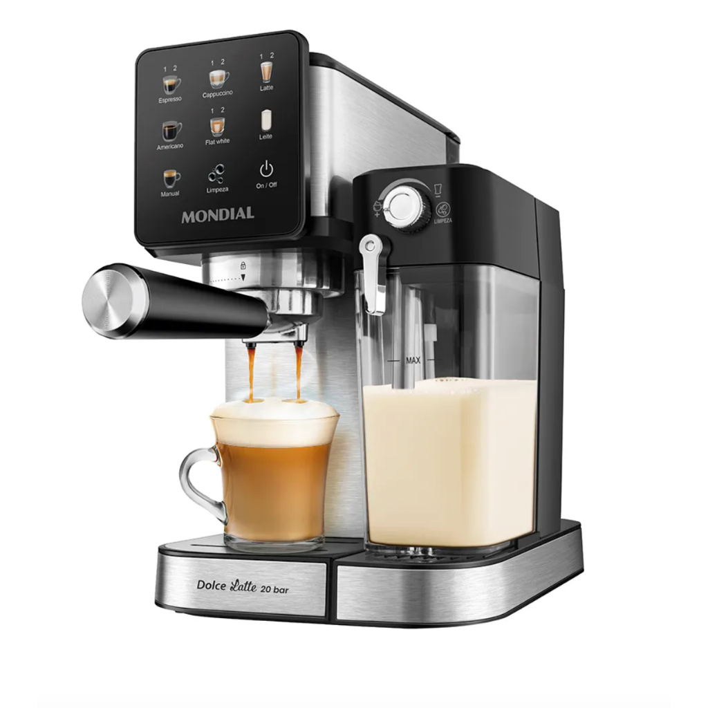 Imagem Cafeteira Espresso Automática Dolce Latte 20 bar Mondial Preto/Inox - CCL-01 C/ Por capsula Nespresso
