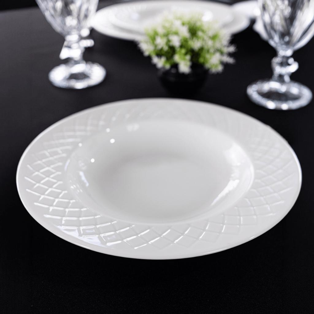 Imagem Jogo de Pratos Jantar Ingrid Tramontina Porcelana Conjunto de Pratos Raso, Fundo e Sobremesa Kits