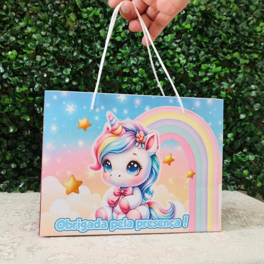Sacolinha Surpresa Personalizada Unicórnio Baby M, Festa Infantil, Mesversario, Aniversario