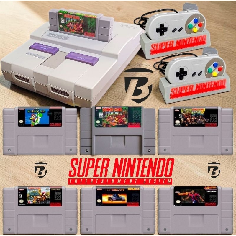 Super Nintendo Super Mario World +2 Controles Snes Completo