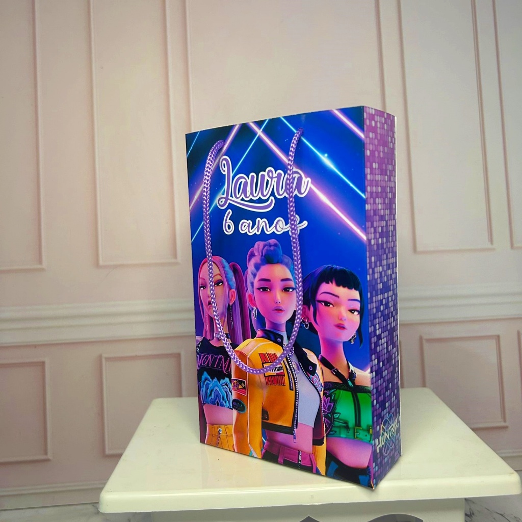 Sacolinhas P HUNTRIX GUERREIRAS DO KPOP Personalizadas | Lembrancinha Infantil | Pegue e Monte