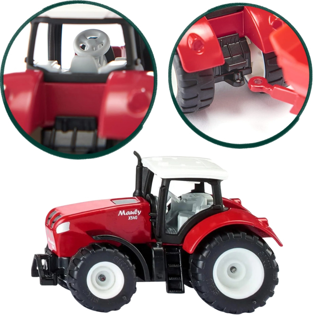 Miniatura Trator Mauly X540 Siku 1/50 Original Metal Diecast Agrícola Vermelho Escala 1:50 Fazenda Colecionável
