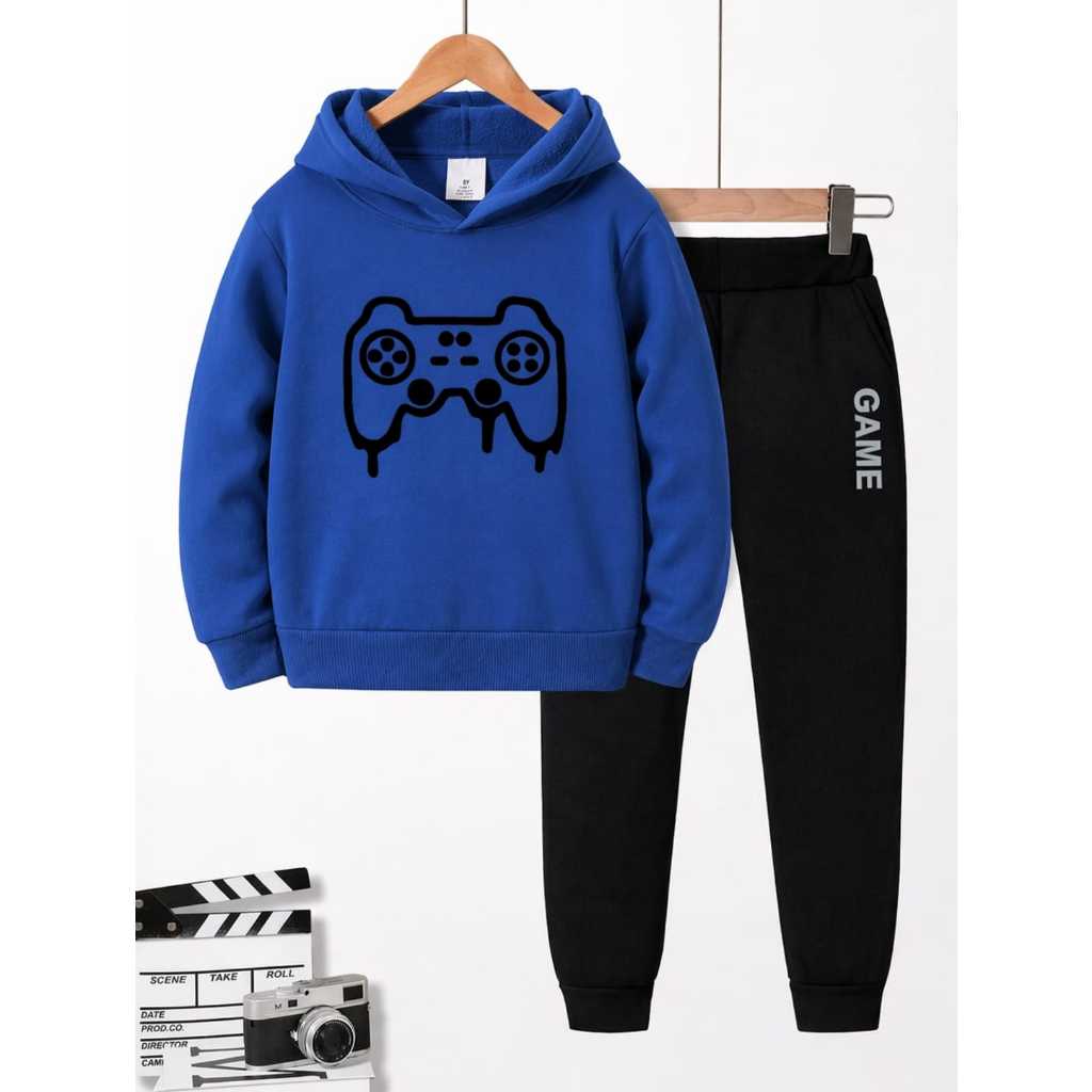 Conjunto Infantil Moletom canguru com bolso e cordão ajustável no capuz Game Estilo e Conforto para os Pequenos