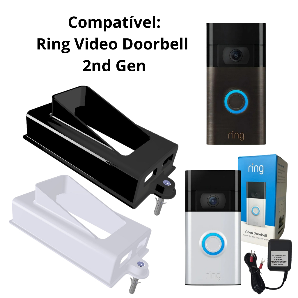 Proteção / Protetor Roubo Chuva para Vídeo Porteiro - Ring Video Doorbell 2nd Gen