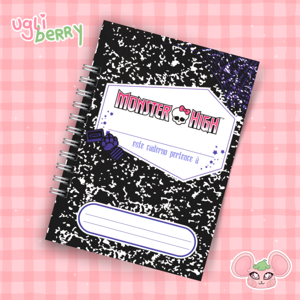 Diário Caderno Clawdeen Wolf Sketchbook Monster High Caderno de Desenho Artesanal