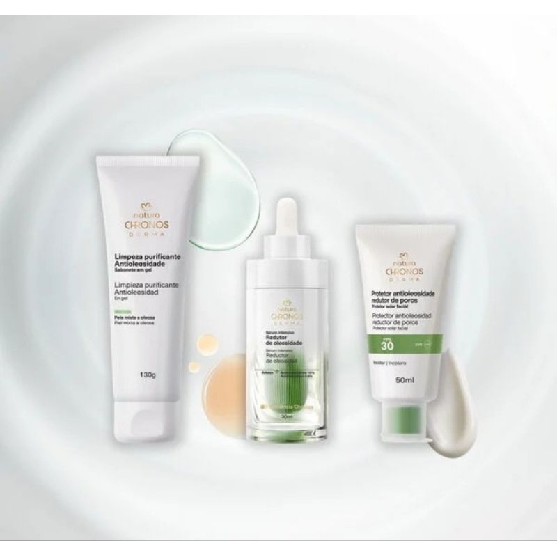 Kit Rotina para Pele Oleosa Chronos Derma (3 produtos) Natura